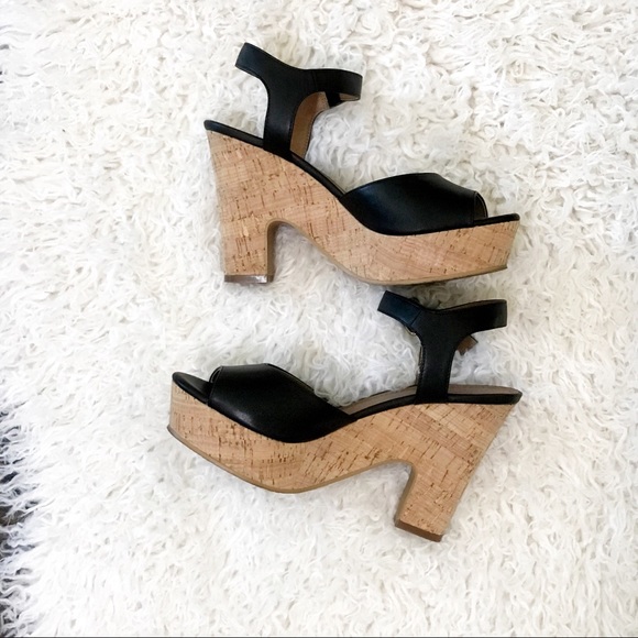 14th & Union Black Becca Platform Sandals Size 8.5